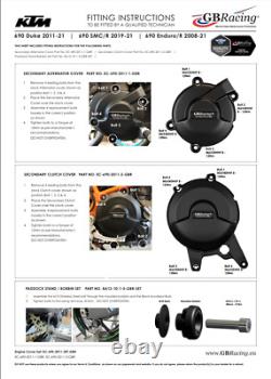 GBRacing Engine Secondary Clutch Cover Crash Protector KTM 690 Duke 2012 2021