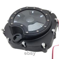 White LED Engine Clutch Cover See Through For Kawasaki Zx14R Zzr1400 2006-2014 B