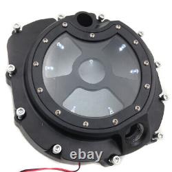 White LED Engine Clutch Cover See Through For Kawasaki Zx14R Zzr1400 2006-2014 B