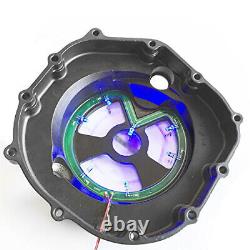 Couvercle d'embrayage moteur transparent à LED bleue pour Kawasaki ZX14R ZZR1400 06-14 NOIR