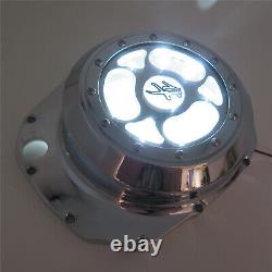 Couvercle d'embrayage transparent du moteur à LED blanc pour Suzuki Gsx1300R Hayabusa B-King