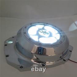 Couvercle d'embrayage transparent du moteur à LED blanc pour Suzuki Gsx1300R Hayabusa B-King