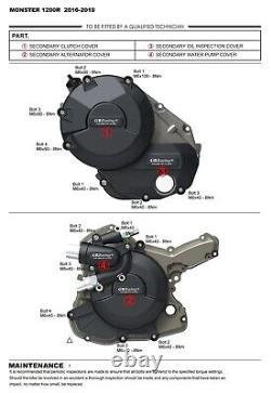 Ensemble de couvercle de protection d'embrayage pour moteur de course GB Ducati Monster 1200R 2016-2019